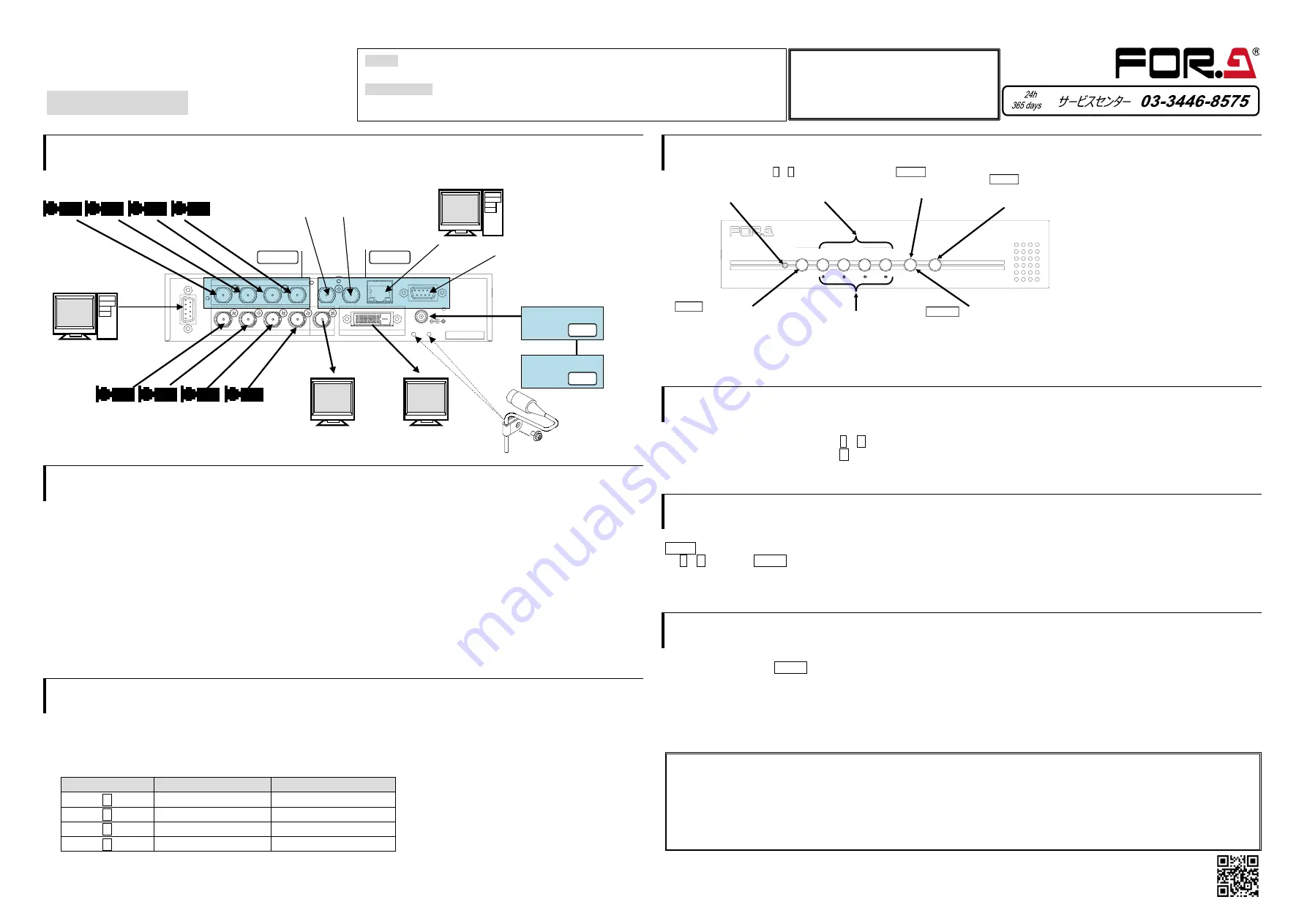 FOR-A MV-42HS Quick Setup Manual Download Page 1