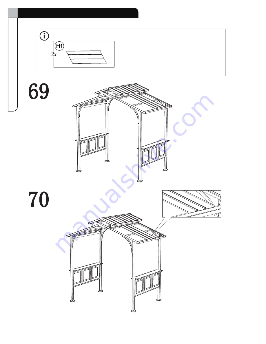 for Living Essex Grill Gazebo L-GG095PST-D Assembly Instructions Manual Download Page 40