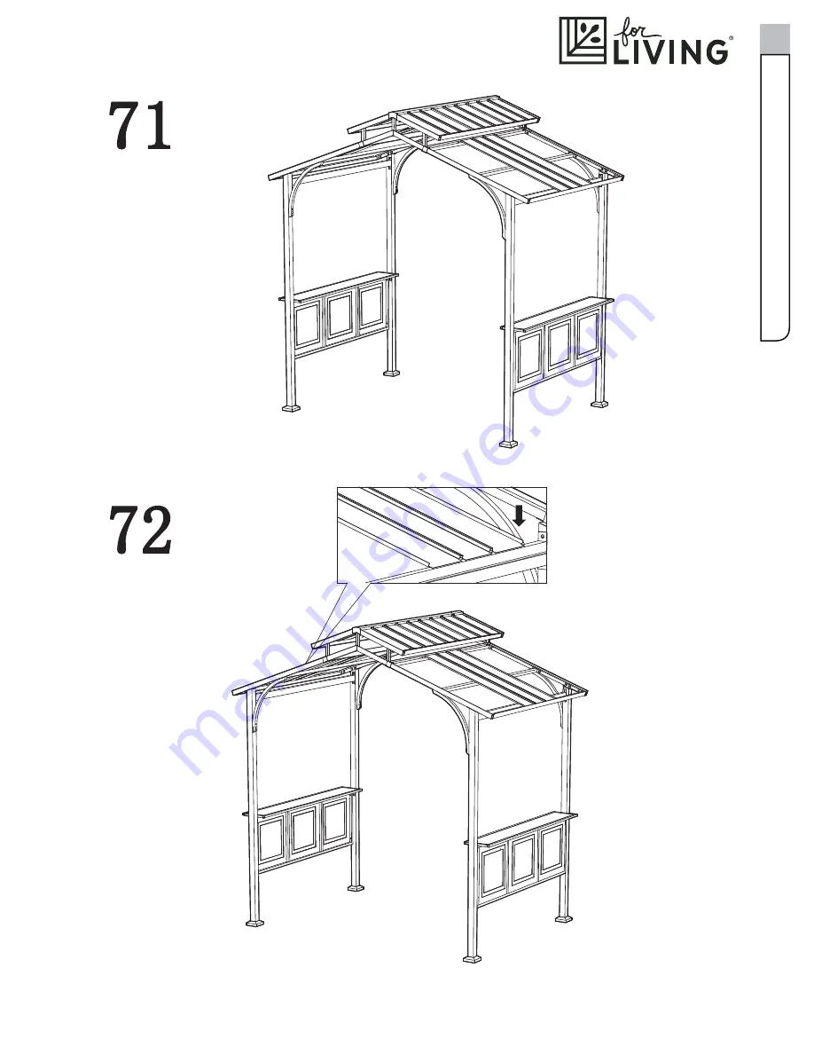 for Living Essex Grill Gazebo L-GG095PST-D Assembly Instructions Manual Download Page 41