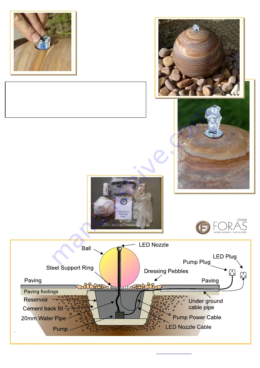 foras Belmont Pebble Pool Luminar Instructions Download Page 3