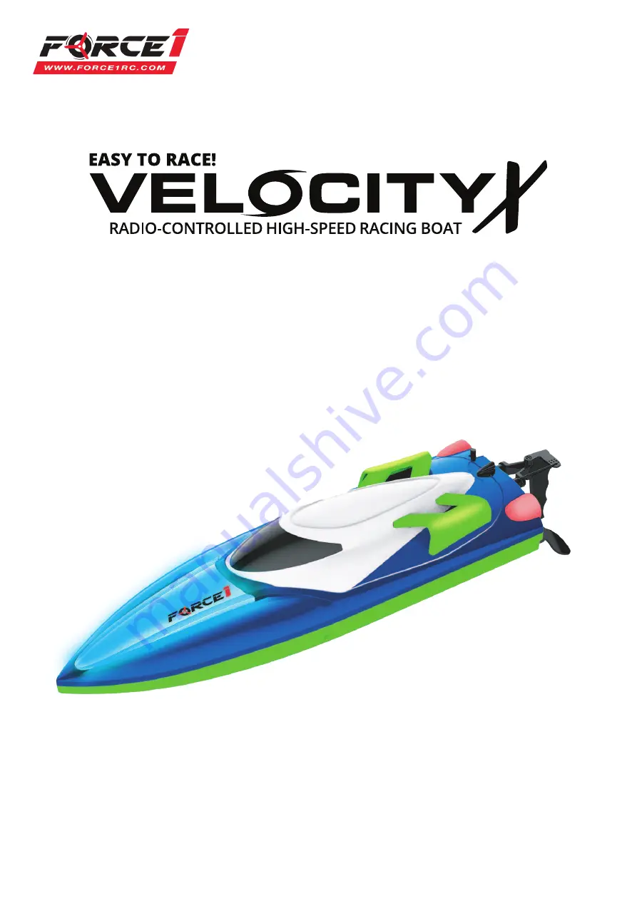 Force1 VELOCITY X RC Скачать руководство пользователя страница 1