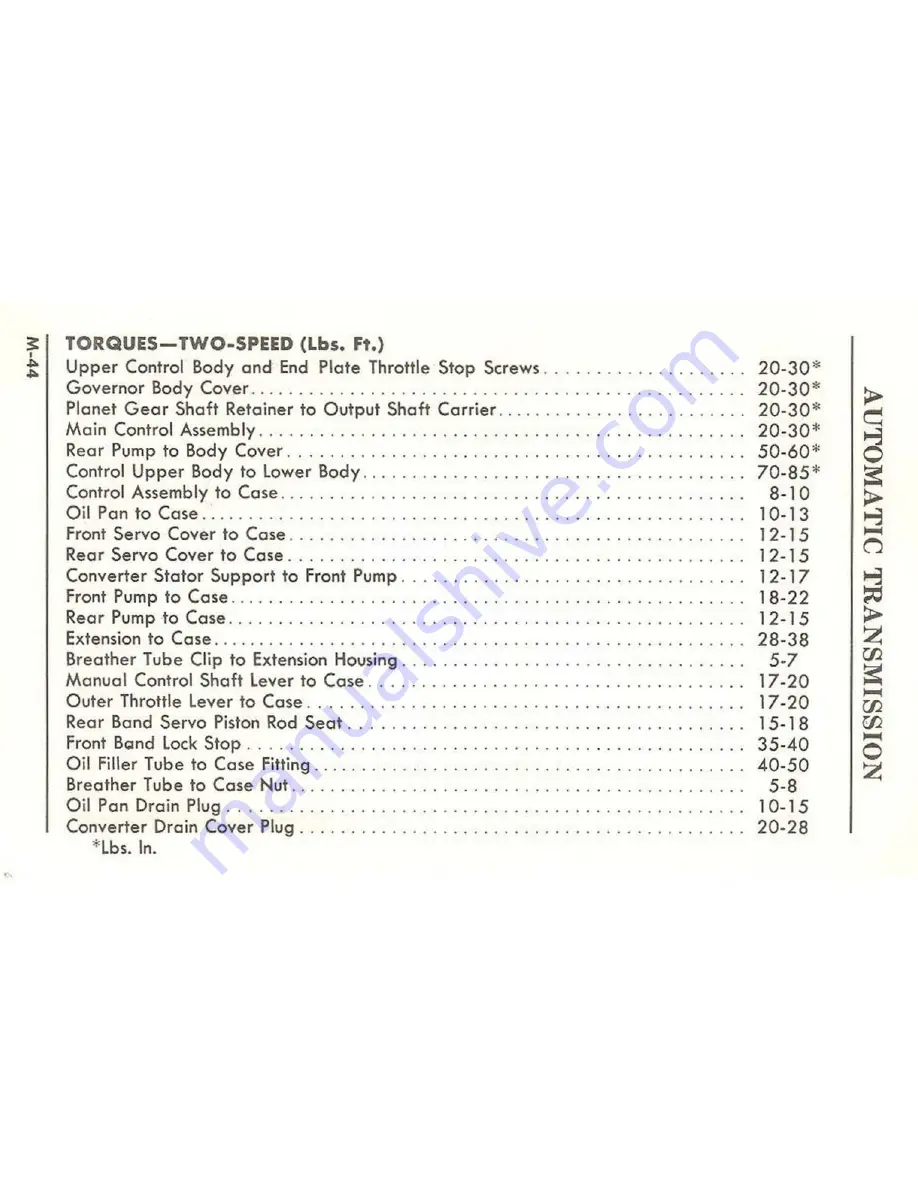 Ford 1961 Comet Service Specifications Handbook Download Page 101