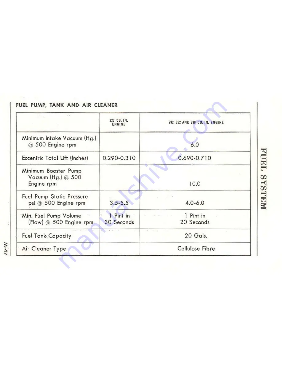 Ford 1961 Comet Service Specifications Handbook Download Page 104