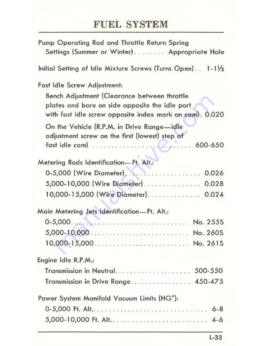 Ford 1961 Comet Service Specifications Handbook Download Page 178