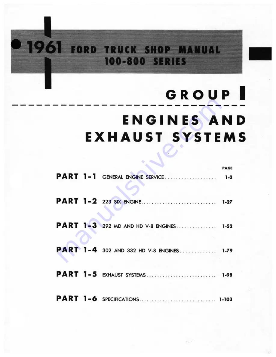 Ford 1961 TRUCK 100 SERIES Скачать руководство пользователя страница 9