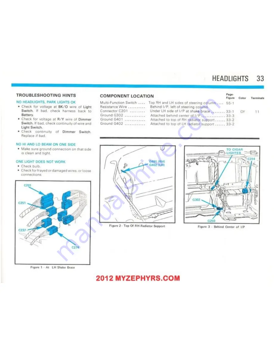 Ford 1983 Fairmont Futura Troubleshooting Manual Download Page 34