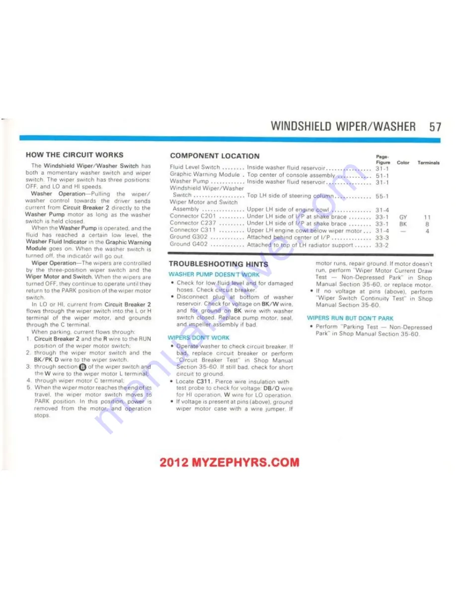 Ford 1983 Fairmont Futura Troubleshooting Manual Download Page 58