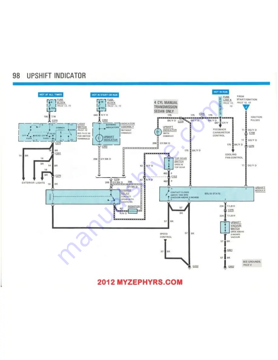 Ford 1983 Fairmont Futura Troubleshooting Manual Download Page 99