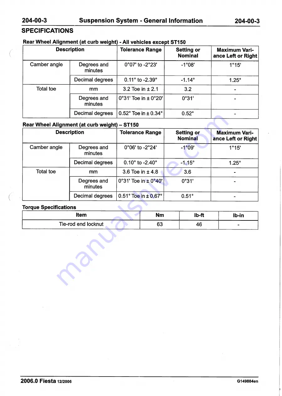 Ford 2007 WQ Fiesta Repair Manual Download Page 83