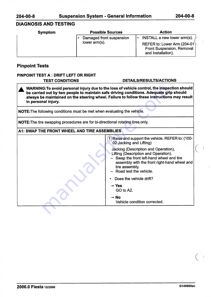 Ford 2007 WQ Fiesta Repair Manual Download Page 88