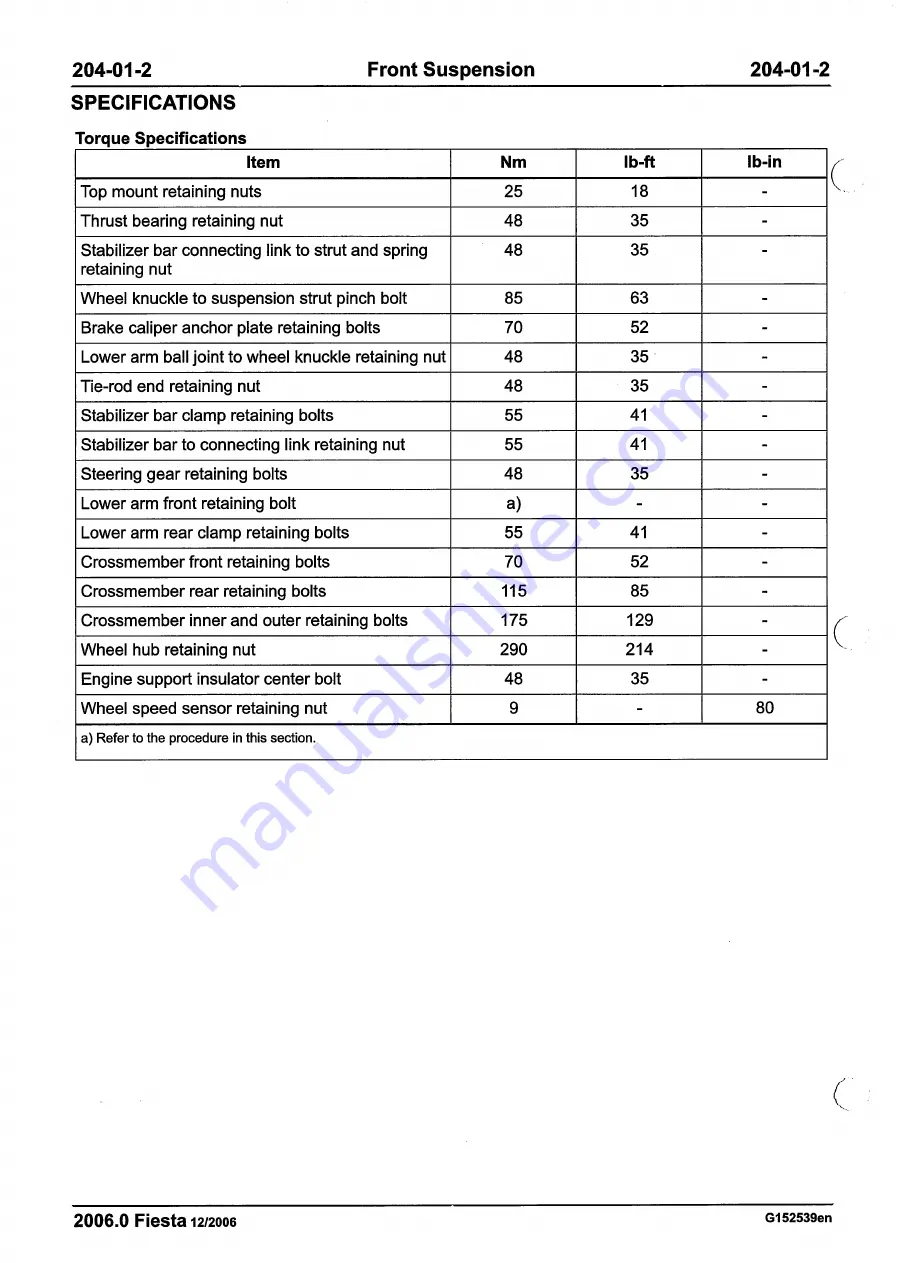 Ford 2007 WQ Fiesta Repair Manual Download Page 100