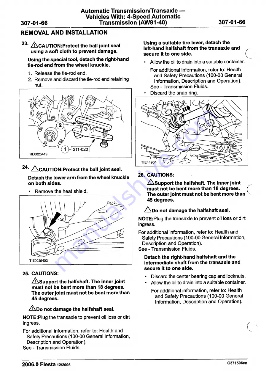 Ford 2007 WQ Fiesta Repair Manual Download Page 1026