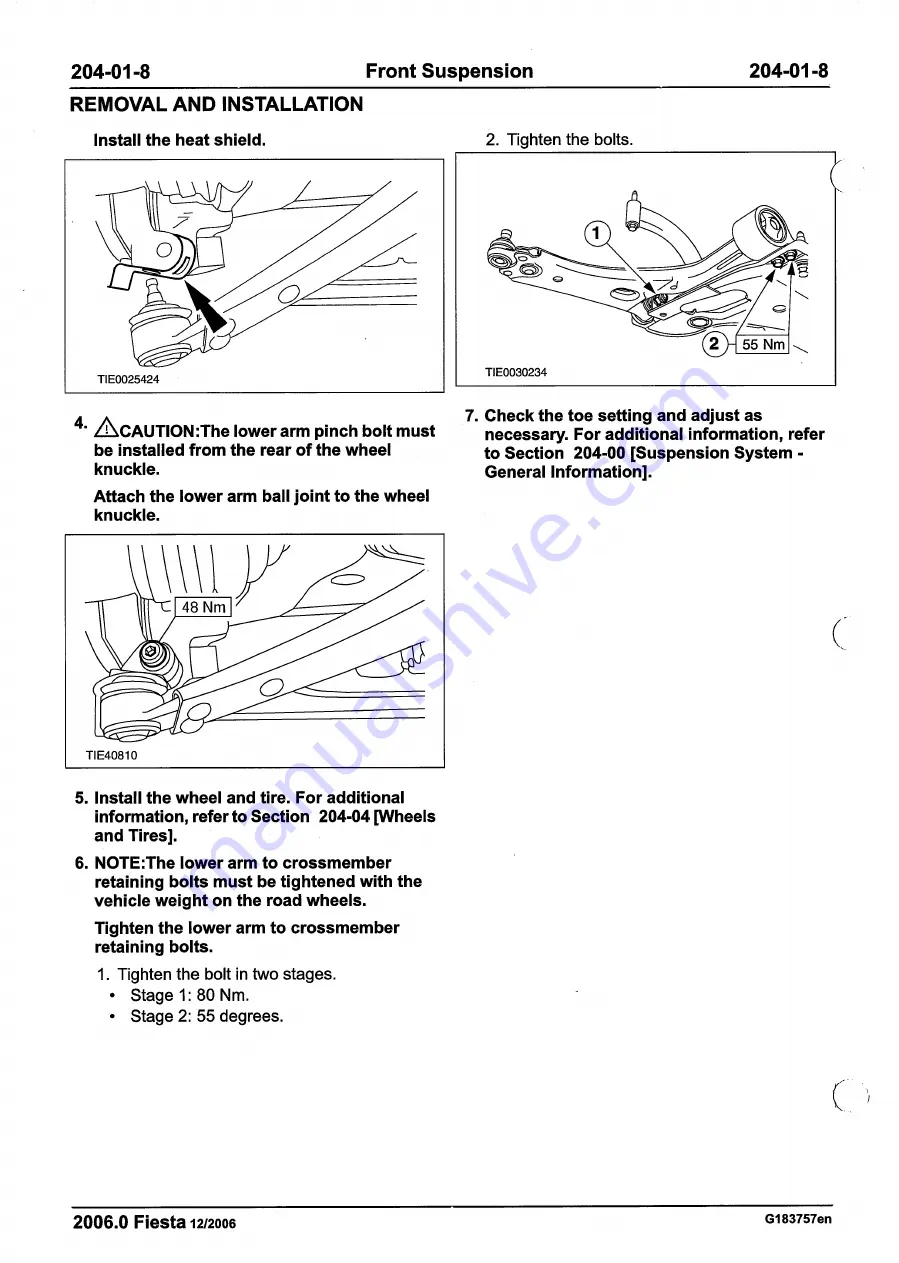 Ford 2007 WQ Fiesta Скачать руководство пользователя страница 106