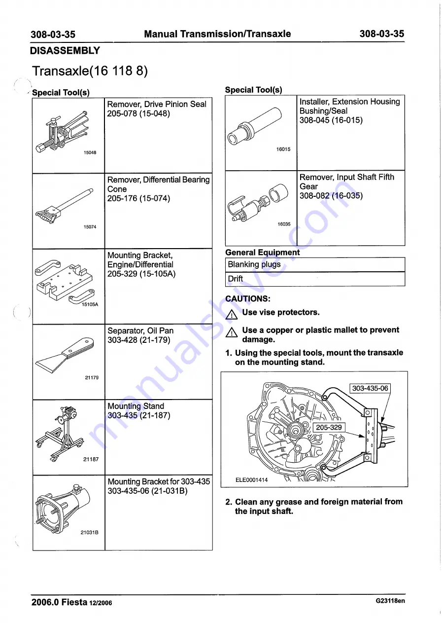 Ford 2007 WQ Fiesta Скачать руководство пользователя страница 1125