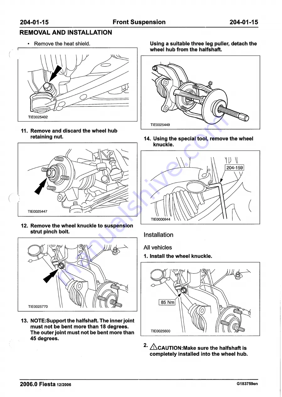 Ford 2007 WQ Fiesta Repair Manual Download Page 113