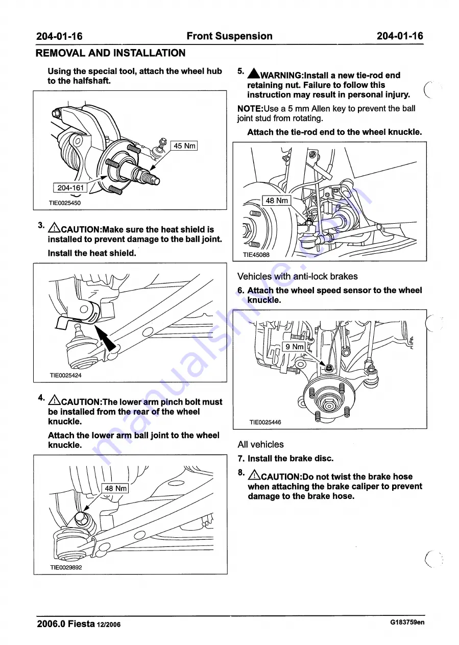 Ford 2007 WQ Fiesta Repair Manual Download Page 114