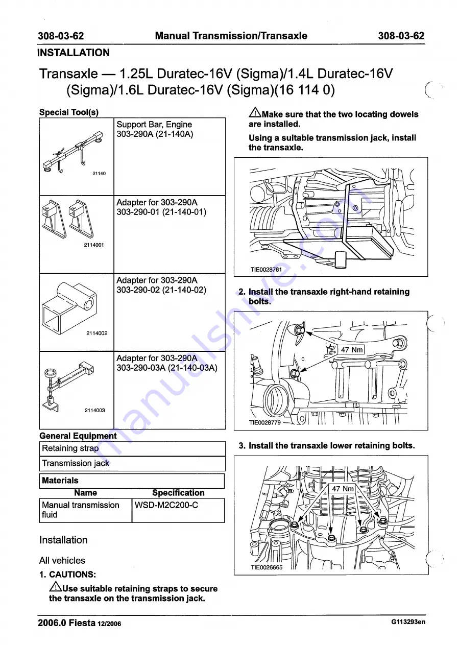 Ford 2007 WQ Fiesta Скачать руководство пользователя страница 1152