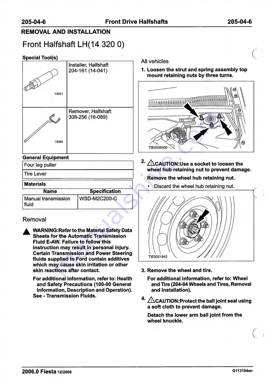 Ford 2007 WQ Fiesta Repair Manual Download Page 158