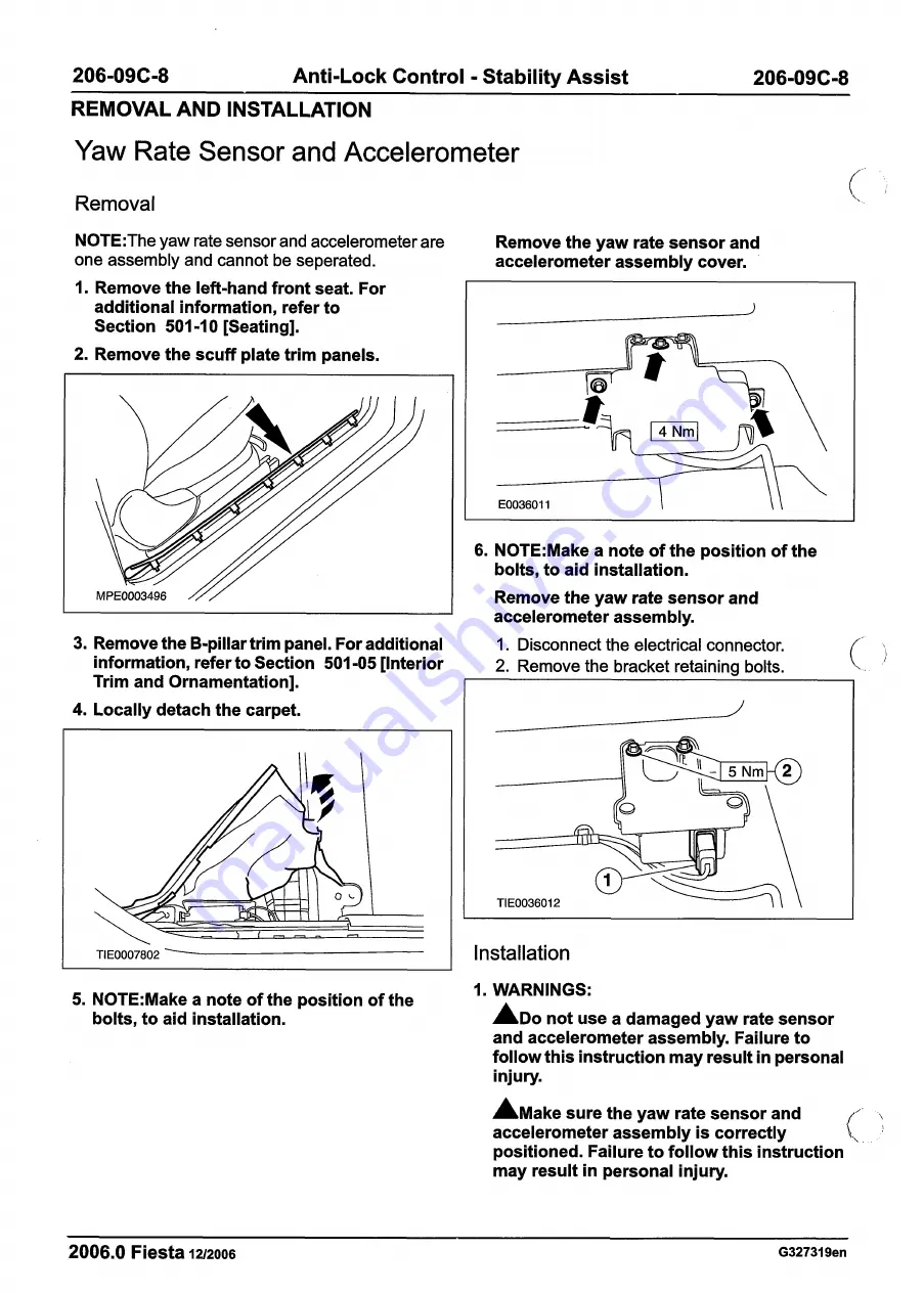 Ford 2007 WQ Fiesta Repair Manual Download Page 314