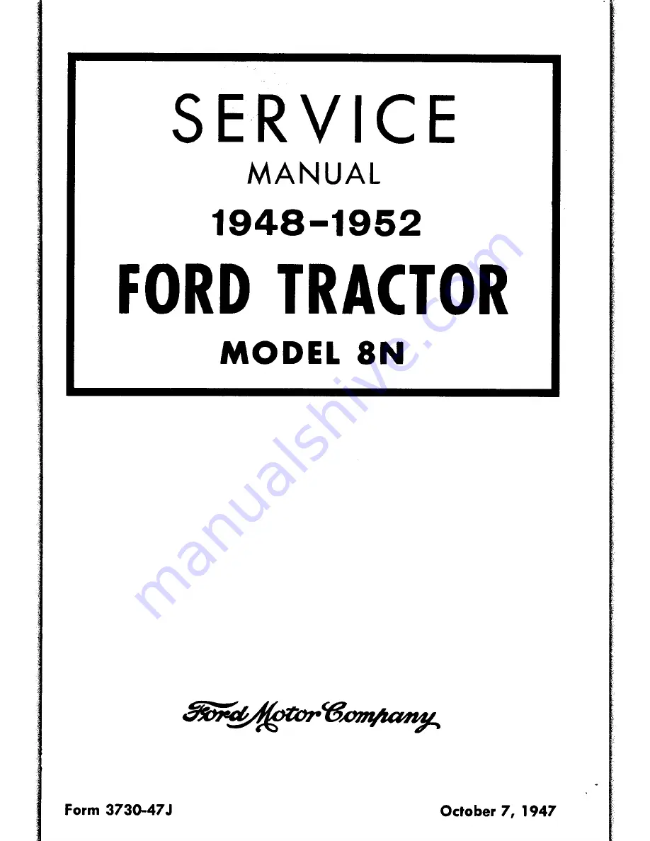 Ford 8N 1948-1952 Service Manual Download Page 3