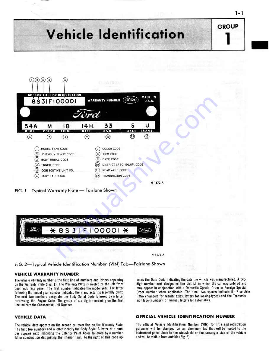 Ford COUGAR 1968 Shop Manual Download Page 5