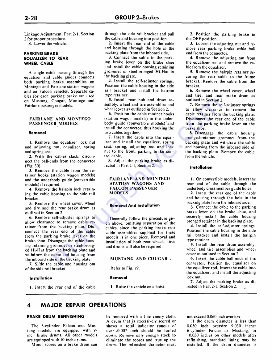 Ford COUGAR 1968 Shop Manual Download Page 36