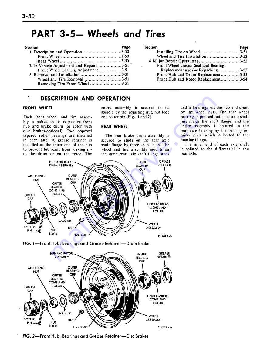 Ford COUGAR 1968 Shop Manual Download Page 94