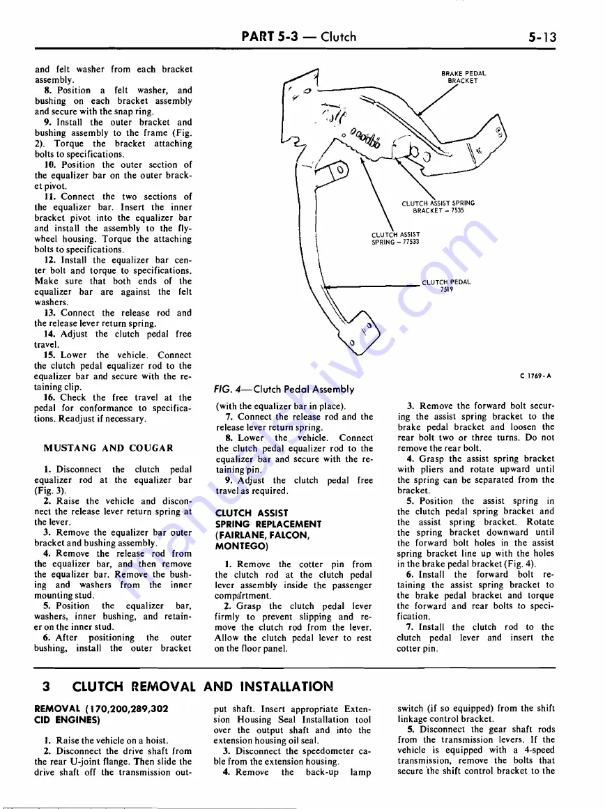 Ford COUGAR 1968 Shop Manual Download Page 154