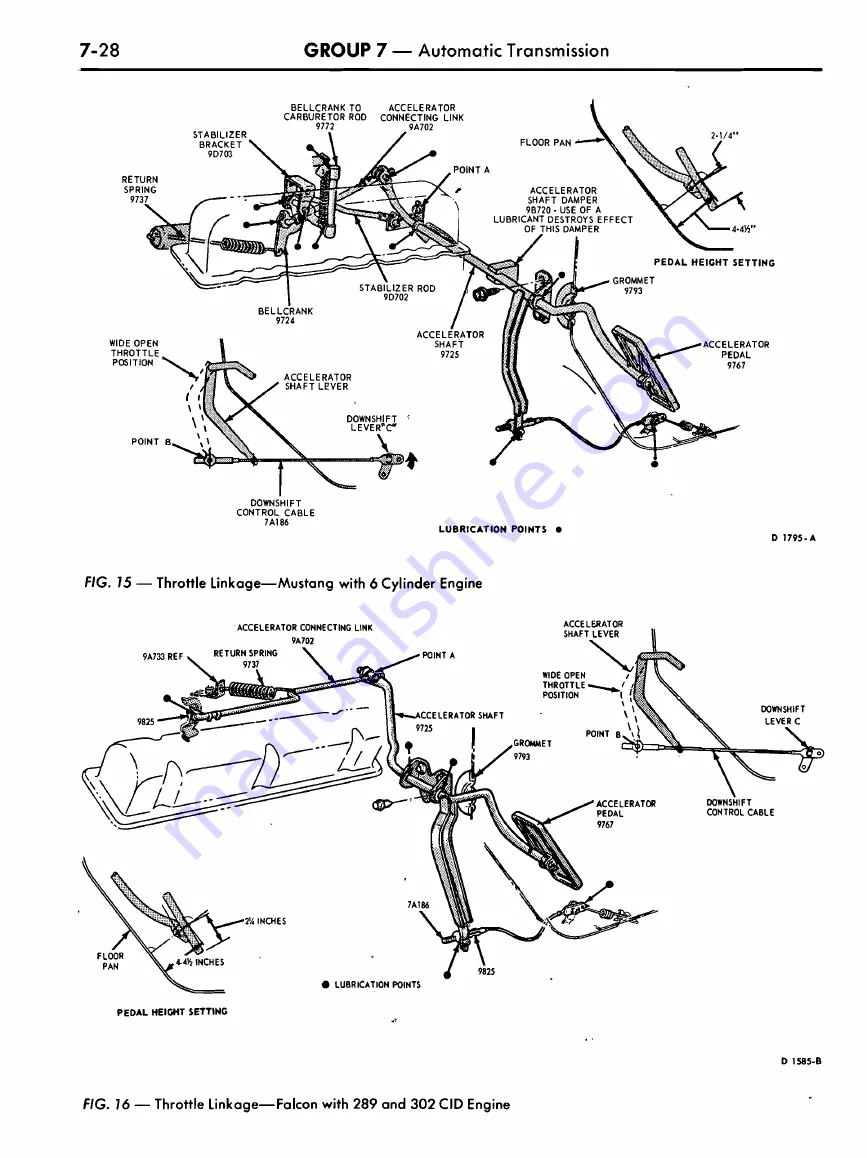 Ford COUGAR 1968 Shop Manual Download Page 216