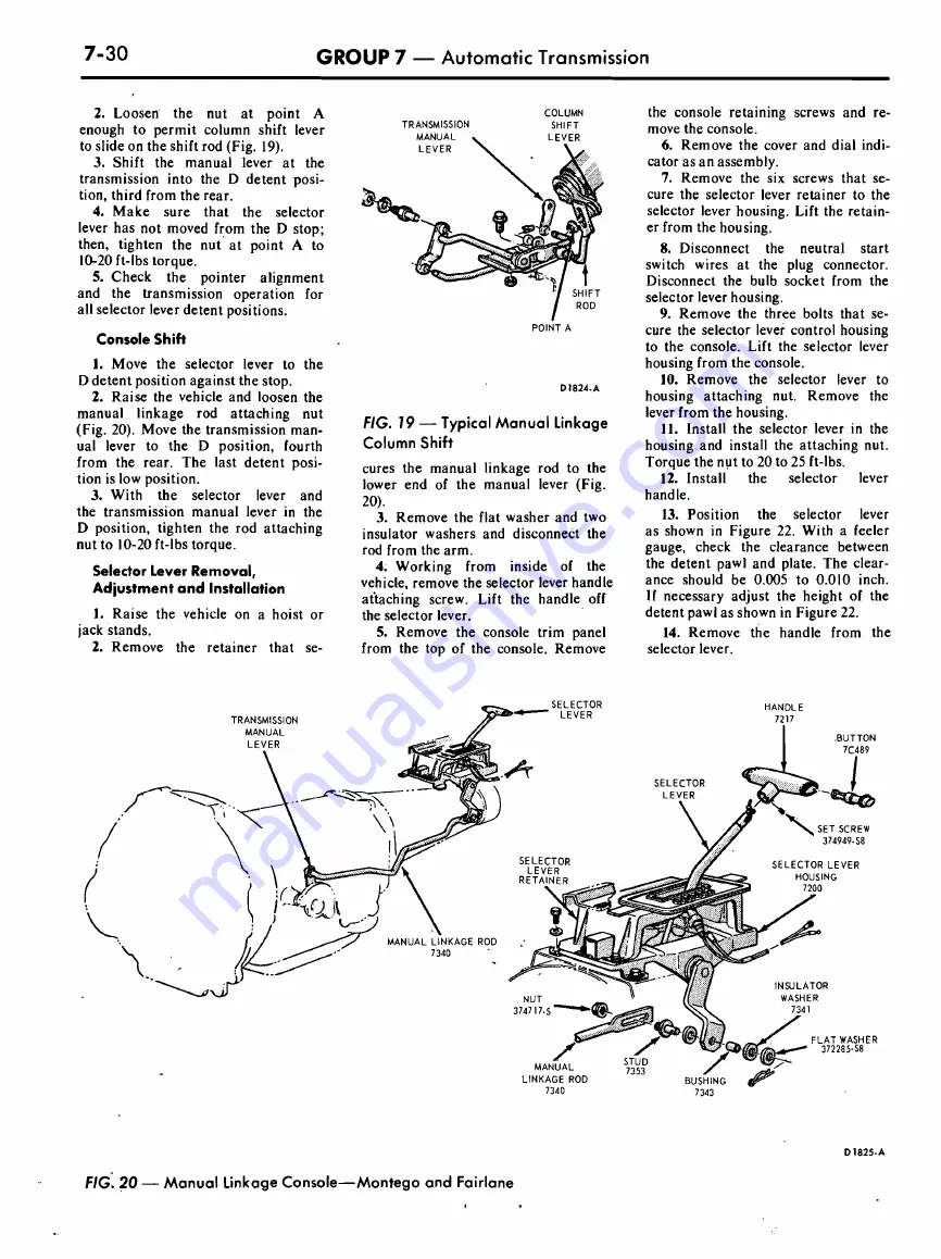 Ford COUGAR 1968 Shop Manual Download Page 218