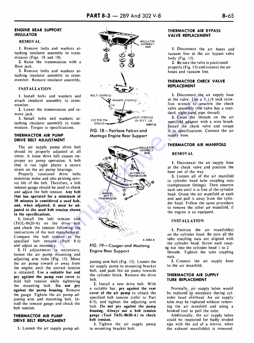 Ford COUGAR 1968 Shop Manual Download Page 349