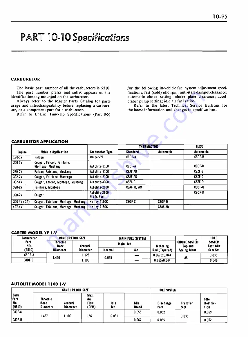 Ford COUGAR 1968 Shop Manual Download Page 555