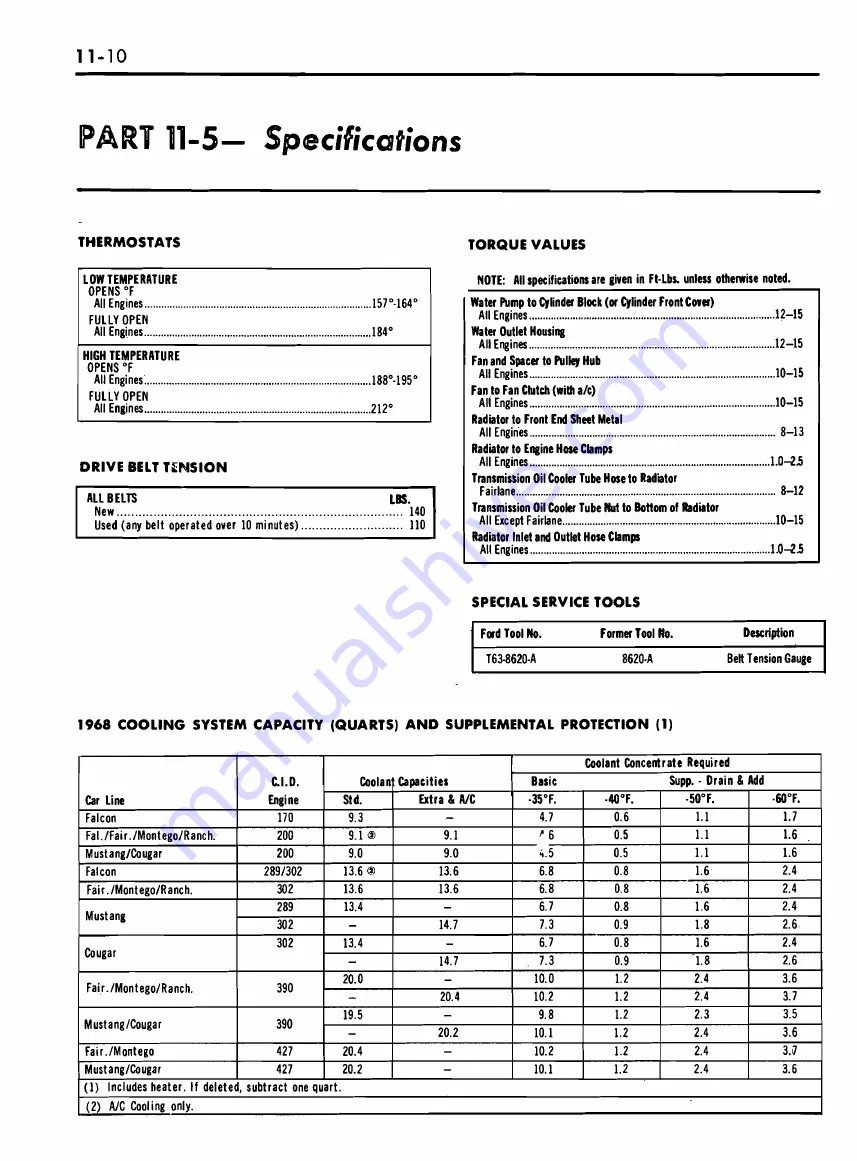 Ford COUGAR 1968 Shop Manual Download Page 568