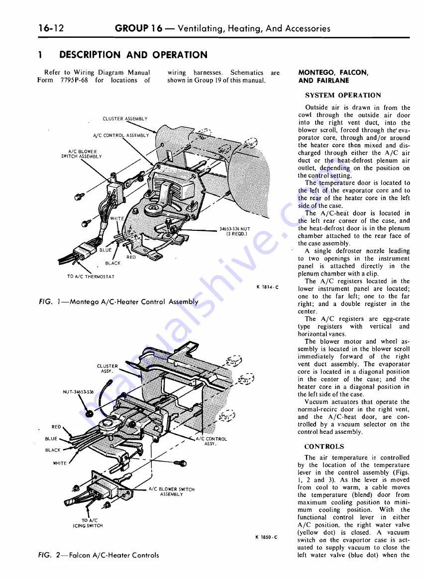 Ford COUGAR 1968 Shop Manual Download Page 698