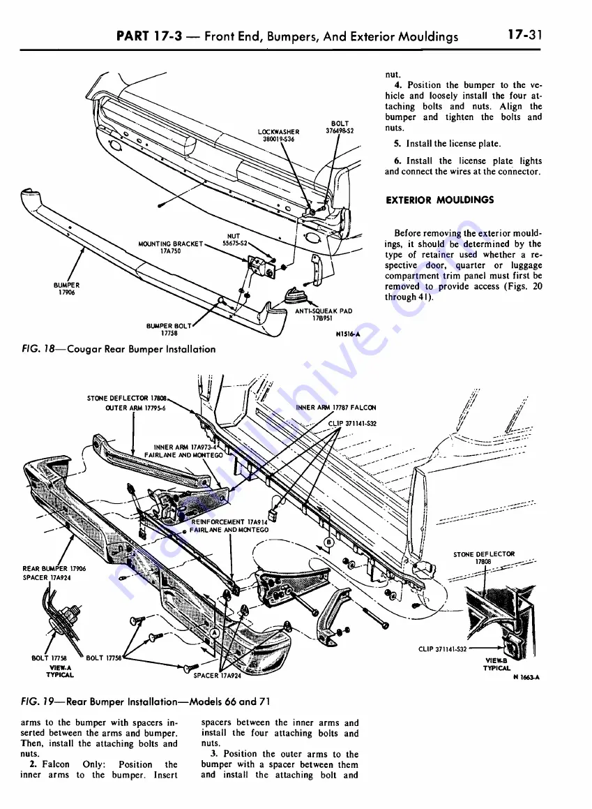 Ford COUGAR 1968 Shop Manual Download Page 773