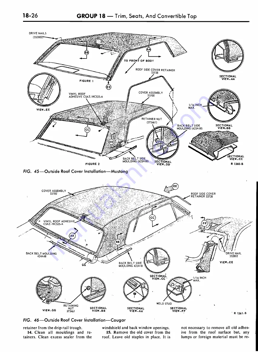 Ford COUGAR 1968 Shop Manual Download Page 870