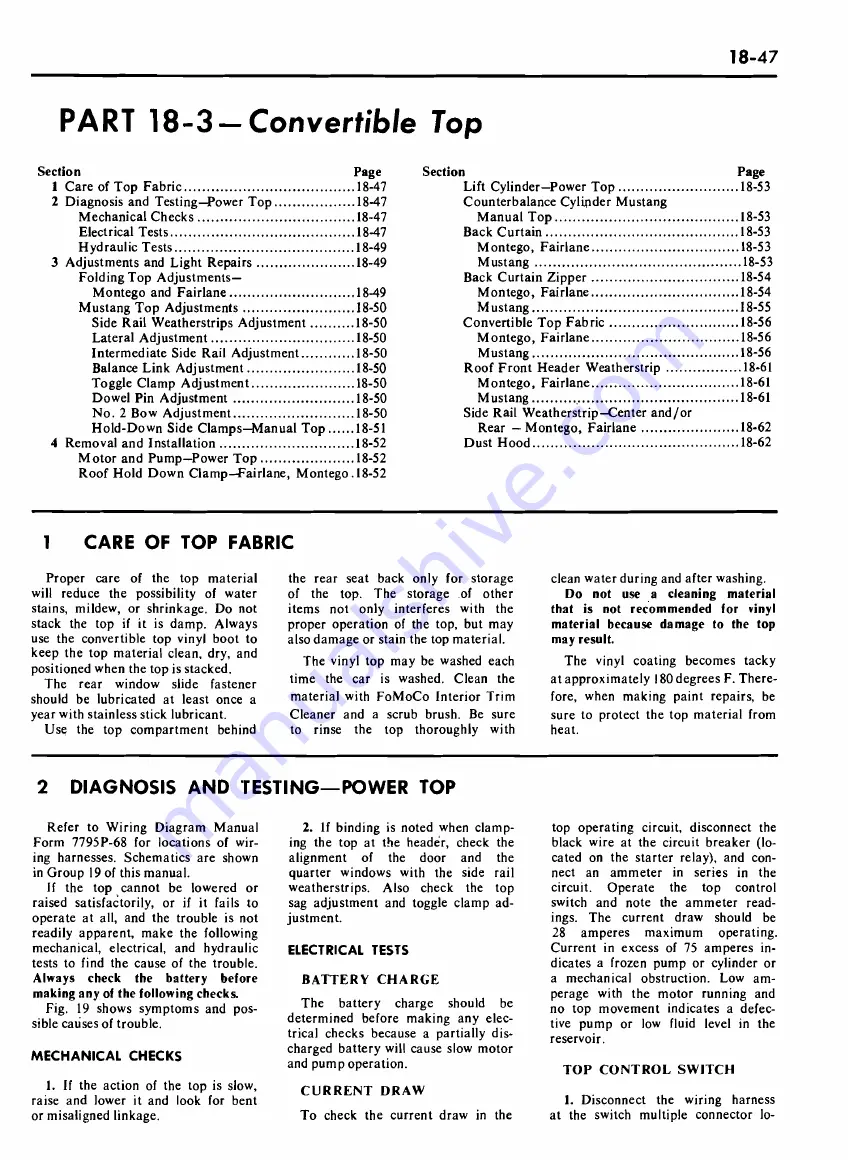 Ford COUGAR 1968 Shop Manual Download Page 891