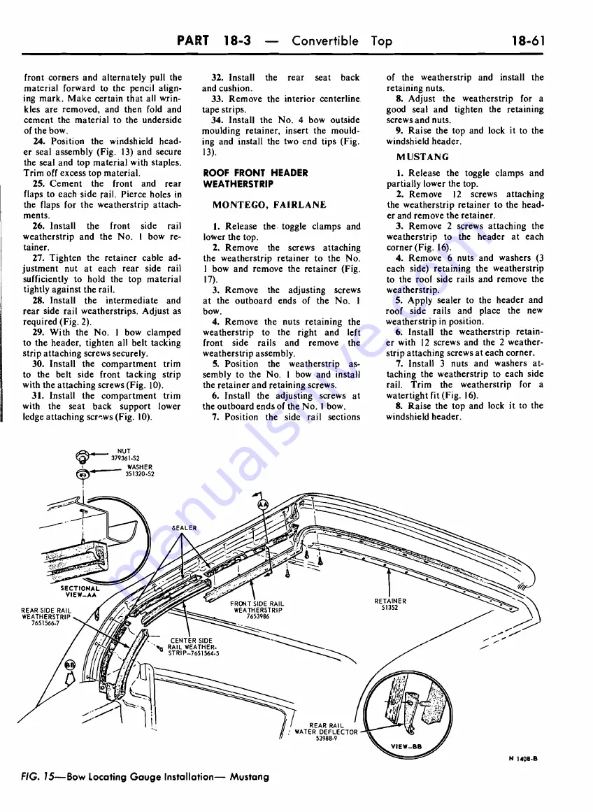 Ford COUGAR 1968 Shop Manual Download Page 905