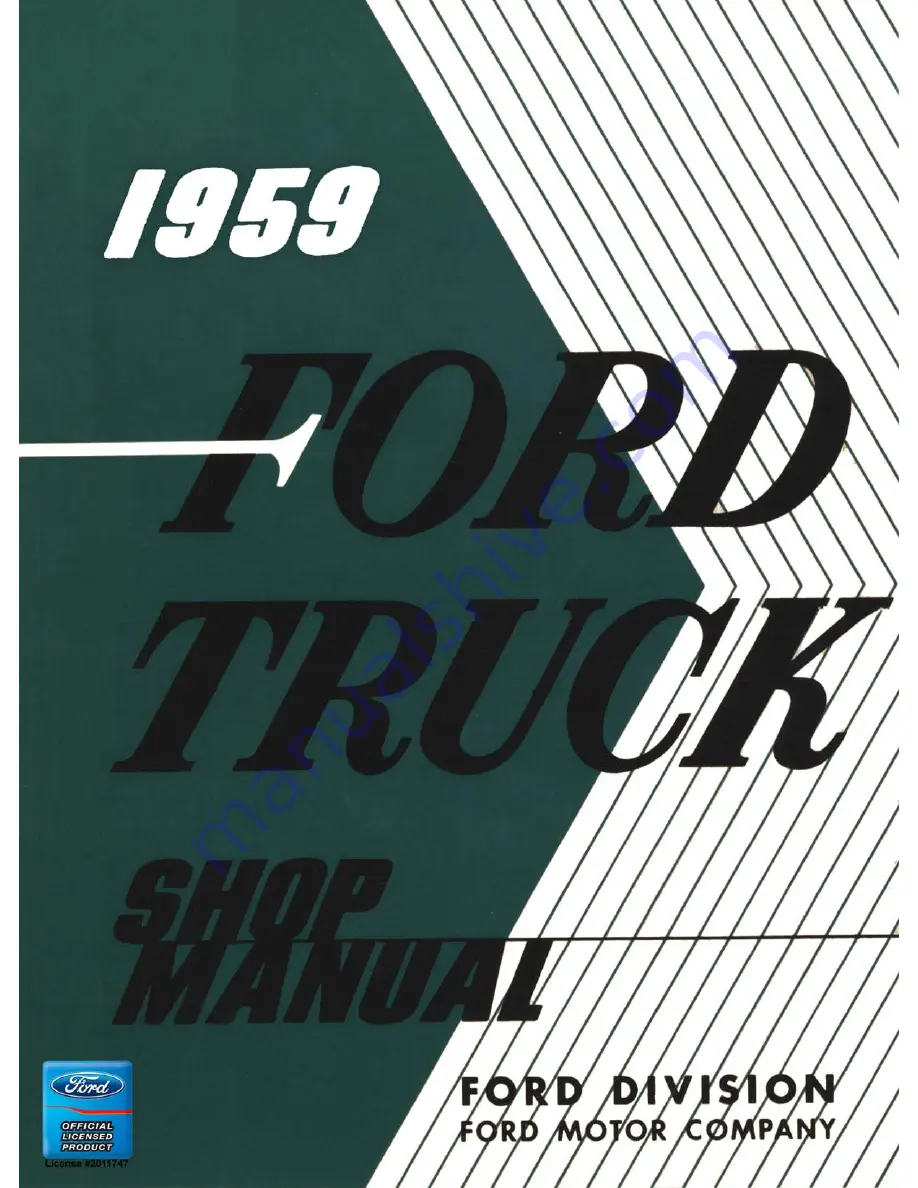 Ford F100 1959 Shop Manual Download Page 1