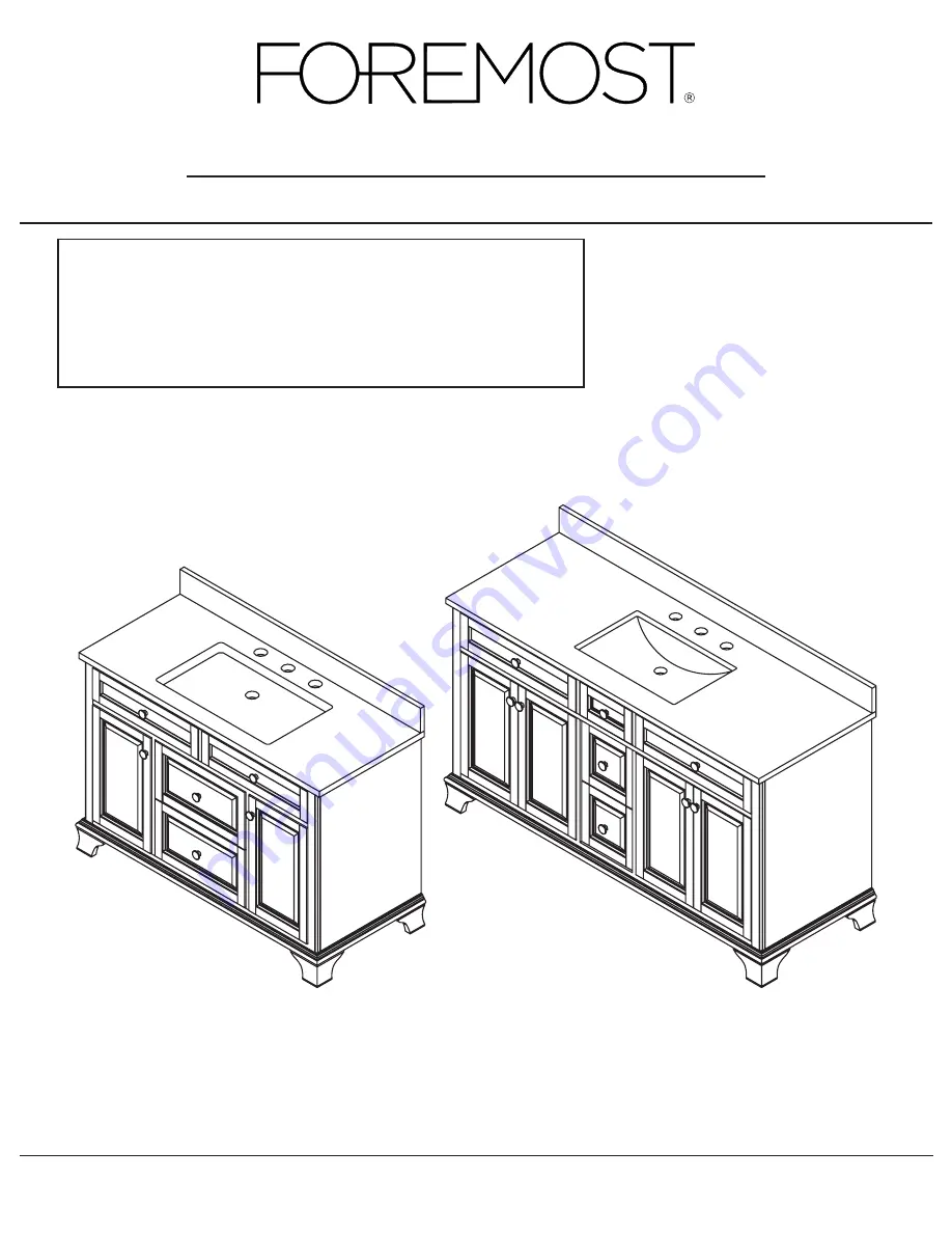 Foremost CORSICANA CNAWVT4922 Instructions Manual Download Page 1