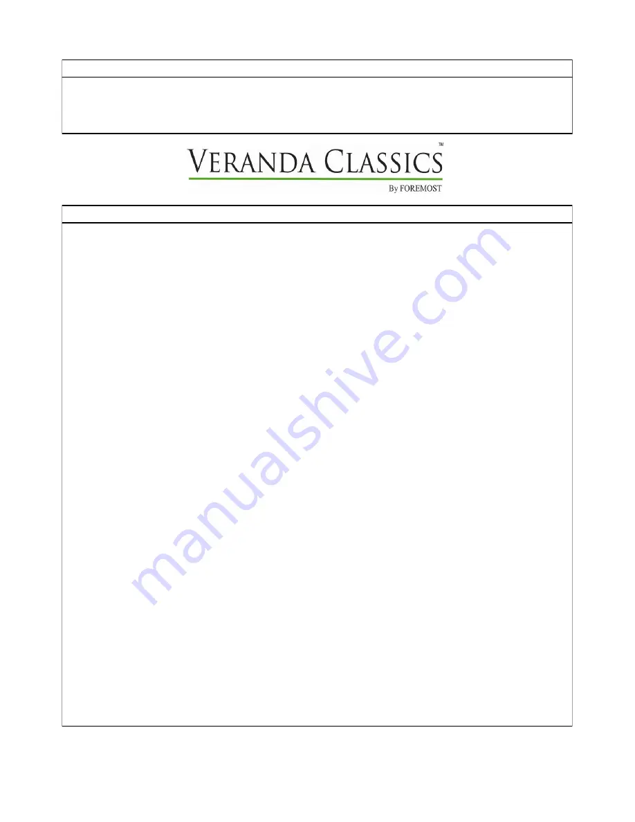 Foremost Veranda Classics FG-BROSR Assembly Instructions Manual Download Page 7