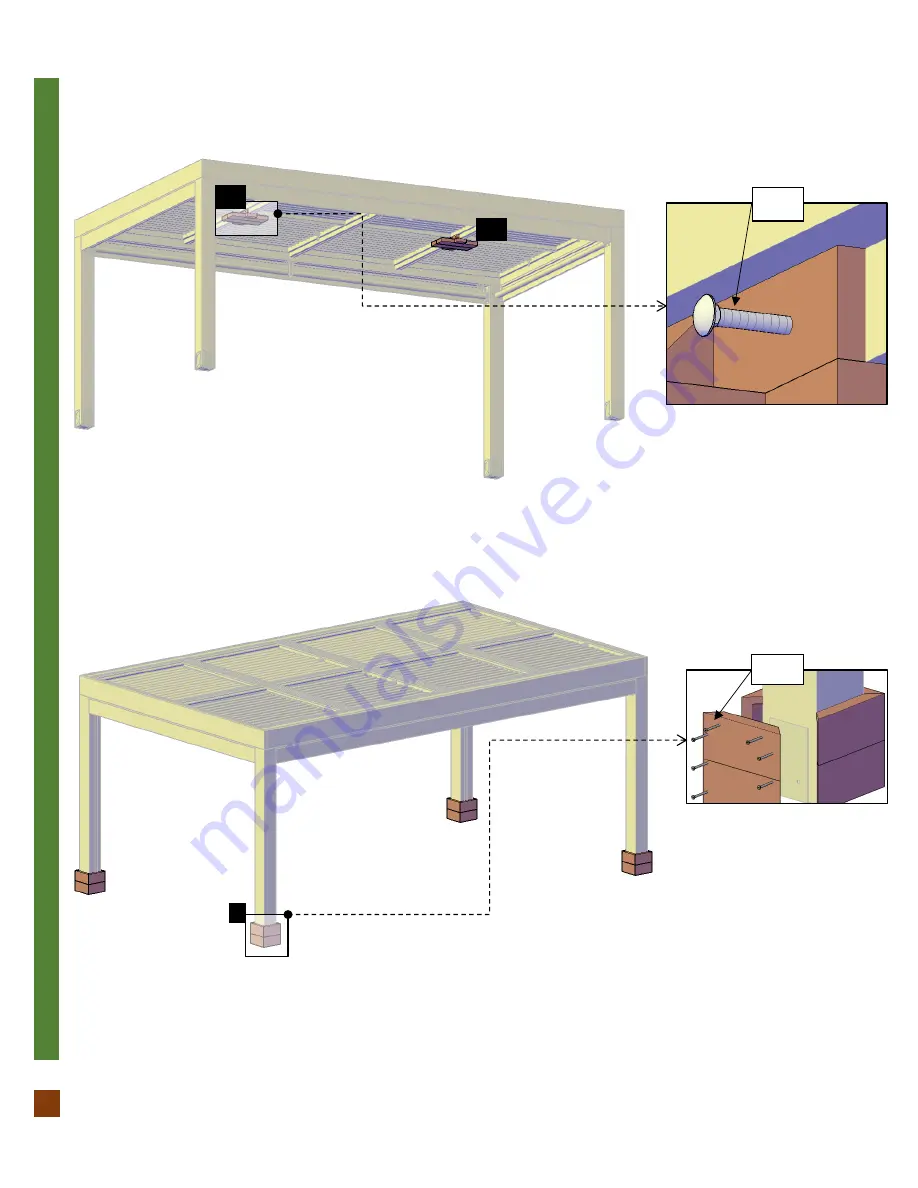 Forever Redwood CUSTOM MODERN LOUVERED GARDEN PERGOLA Assembly Instructions Manual Download Page 13