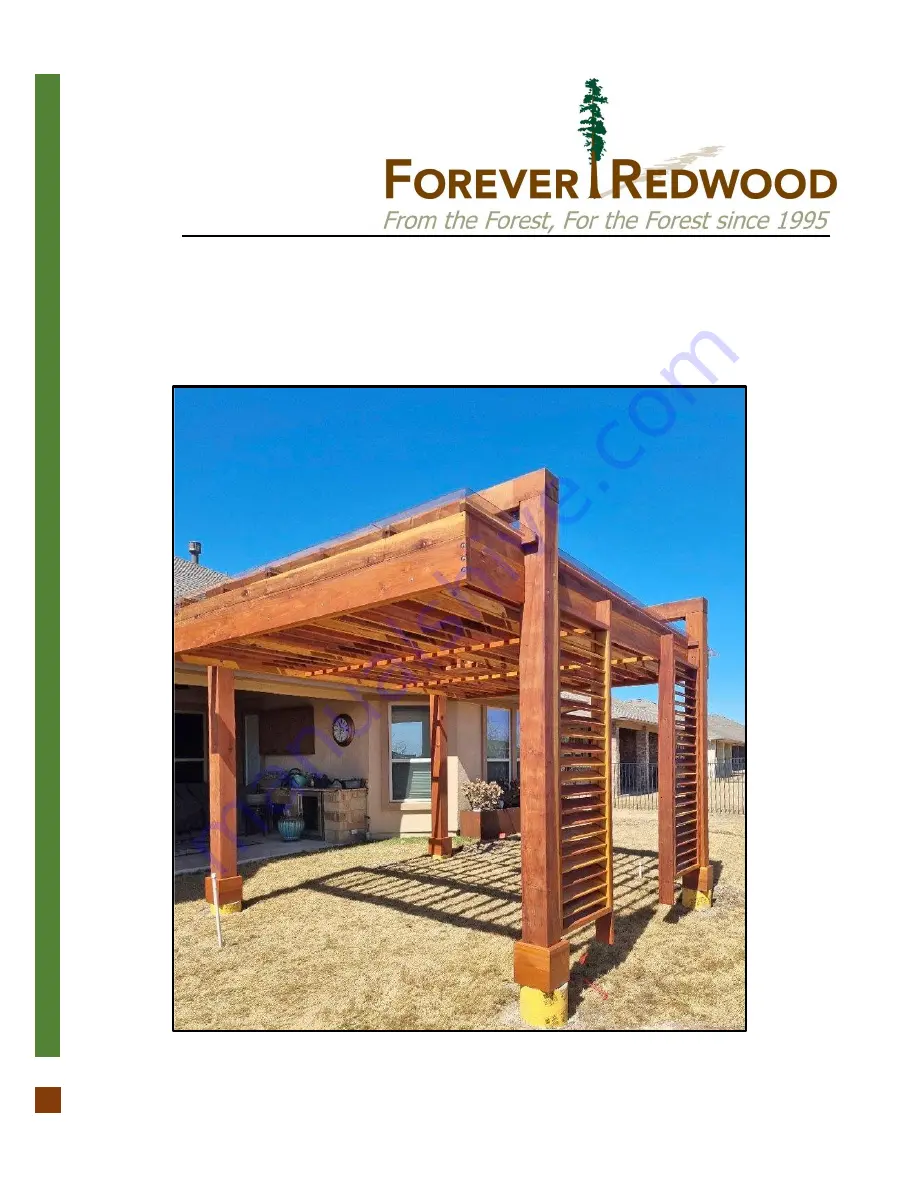 Forever Redwood CUSTOM THE L.A. MODERN PERGOLA Assembly Instructions Manual Download Page 1