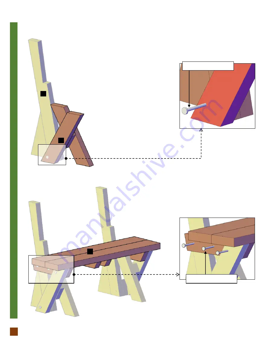 Forever Redwood FULLBACK WOOD PICNIC BENCH Assembly Instructions Manual Download Page 5