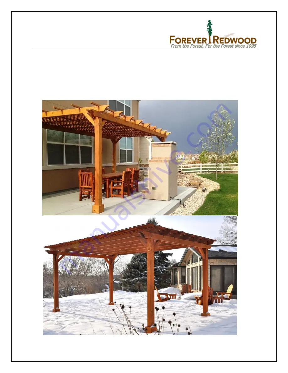 Forever Redwood GARDEN PERGOLAS Assembly Instructions Manual Download Page 1