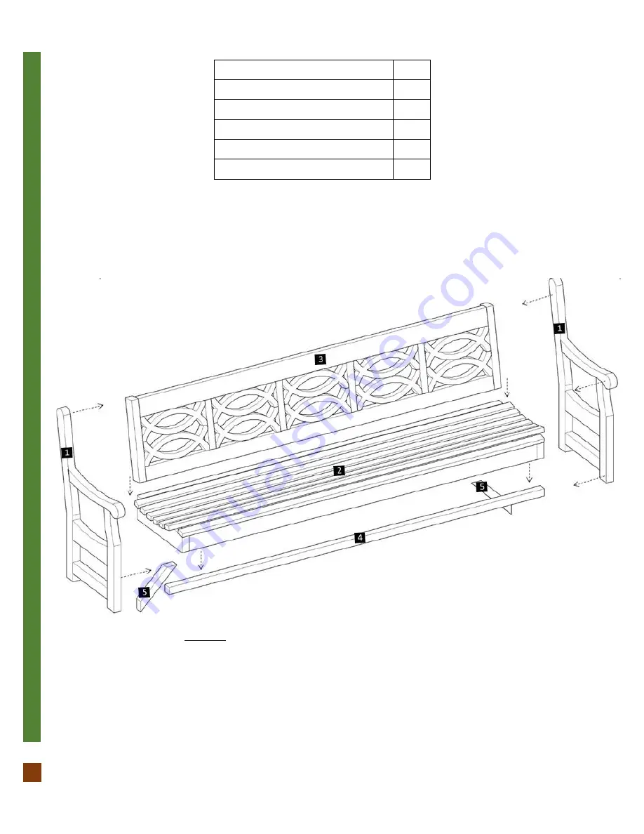 Forever Redwood HANNELL WOODEN GARDEN BENCH Assembly Instructions Manual Download Page 5