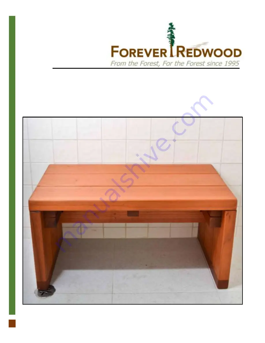 Forever Redwood MAYNARD WOOD SHOWER BENCH Assembly Instructions Download Page 1