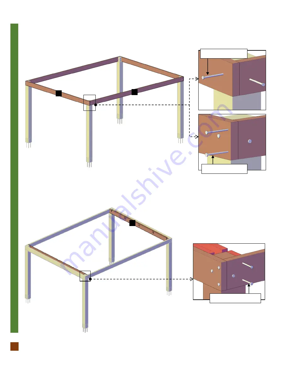 Forever Redwood MODERN FAT TMBER PERGOLA Assembly Instructions Manual Download Page 6