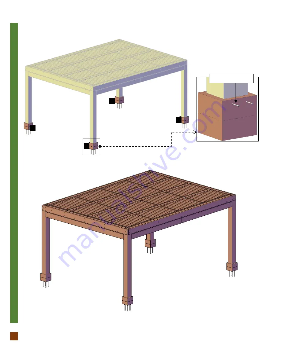 Forever Redwood MODERN FAT TMBER PERGOLA Assembly Instructions Manual Download Page 12