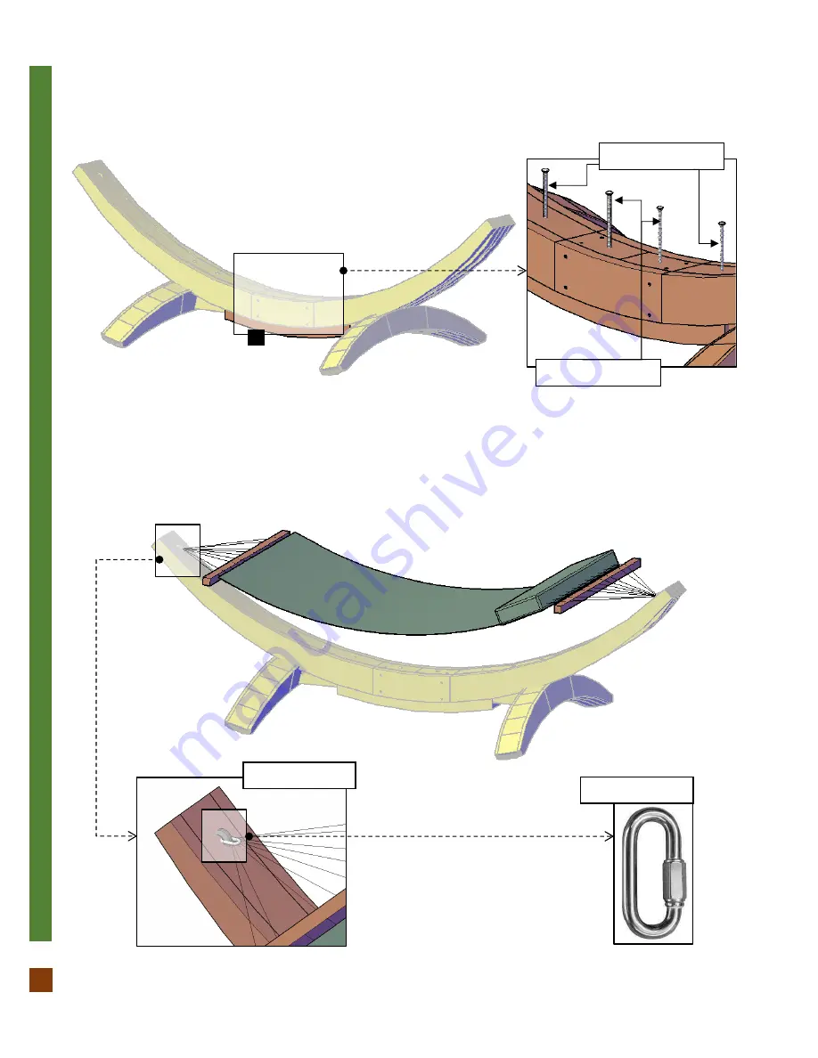 Forever Redwood NOAH'S ARC WOOD HAMMOCK Assembly Instructions Manual Download Page 7